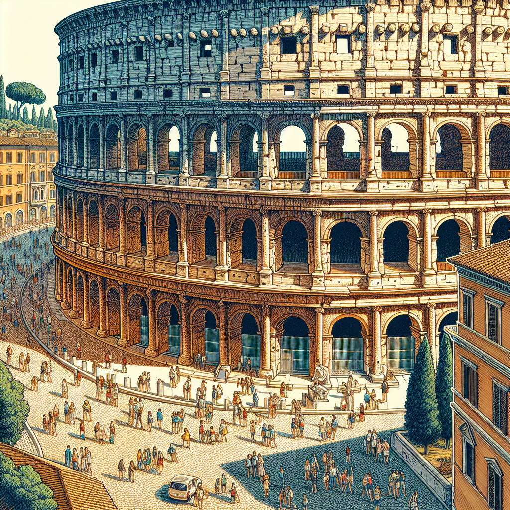 AI-generated illustration of the Roman Colosseum