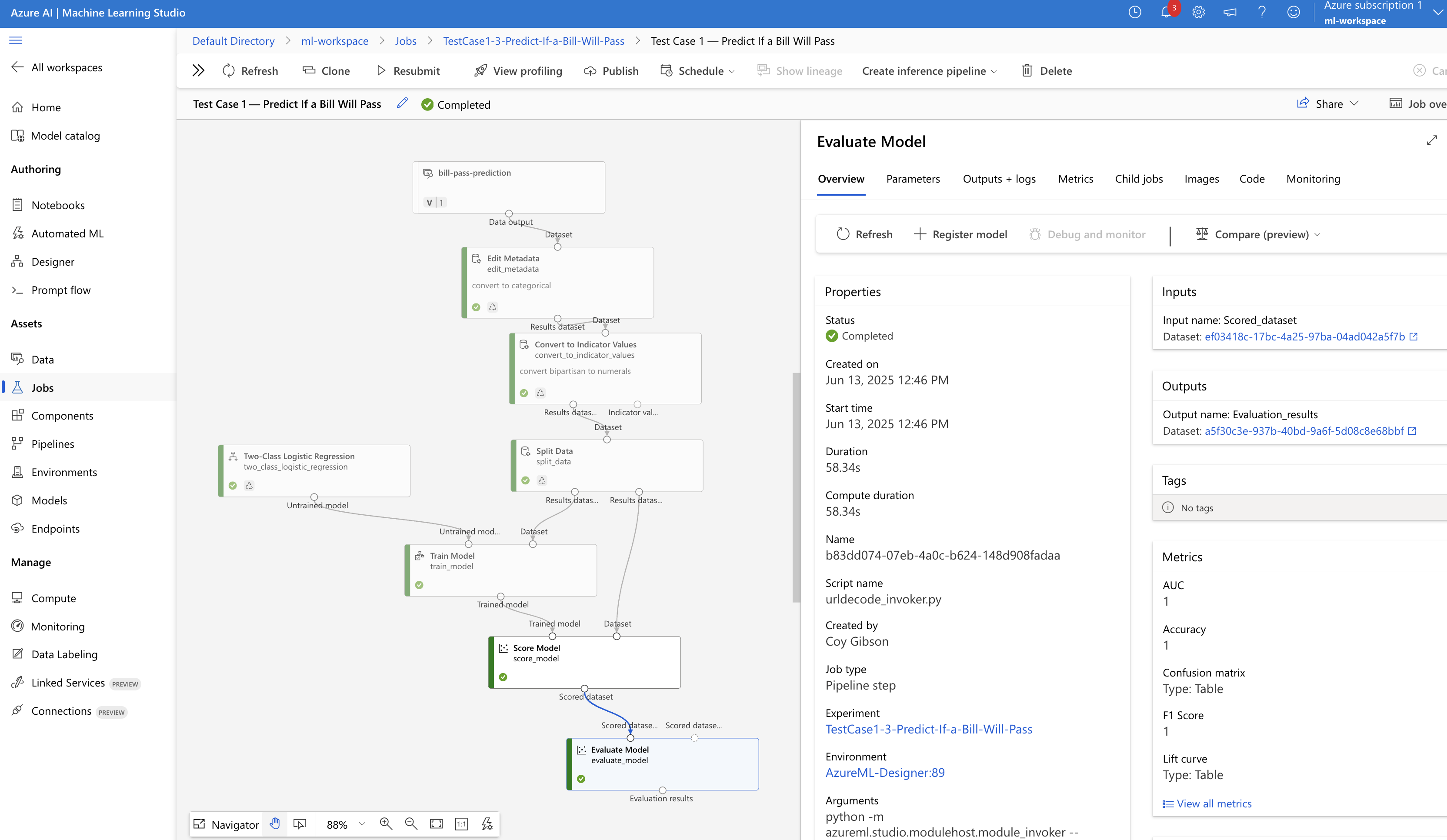 Model Results and Performance Metrics